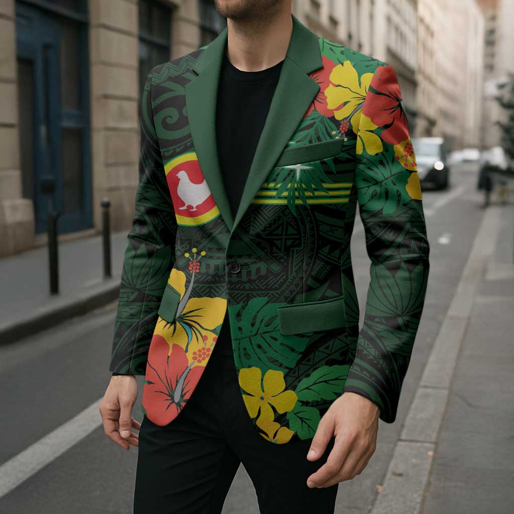 American Samoa Manu'atele Personalized Blazer Manua Island Hibiscus Flowers LT9 - Polynesian Pride