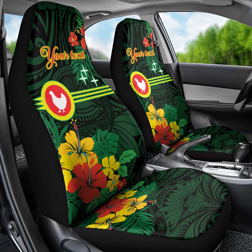 American Samoa Manu'atele Personalized Car Seat Cover Manua Island Hibiscus Flowers