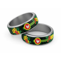 American Samoa Manu'atele Classic Ring Manua Island Hibiscus Flowers - Polynesian Pride