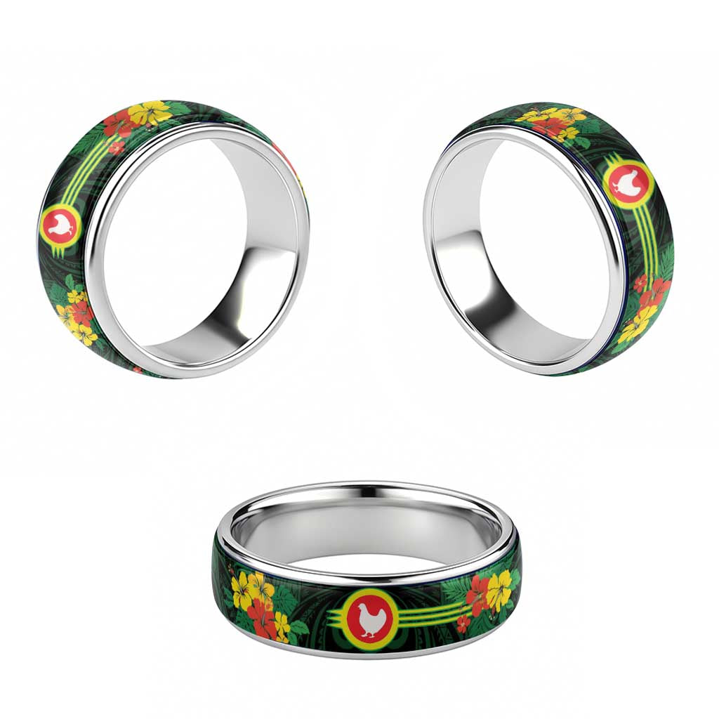 American Samoa Manu'atele Classic Ring Manua Island Hibiscus Flowers - Polynesian Pride