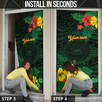 American Samoa Manu'atele Personalized Door Cover Manua Island Hibiscus Flowers - Polynesian Pride