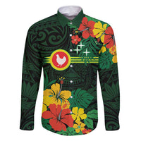 American Samoa Manu'atele Personalized Family Matching Long Sleeve Bodycon Dress and Hawaiian Shirt Manua Island Hibiscus Flowers