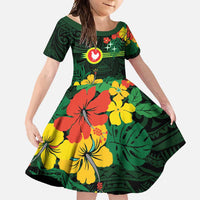 American Samoa Manu'atele Personalized Family Matching Tank Maxi Dress and Hawaiian Shirt Manua Island Hibiscus Flowers