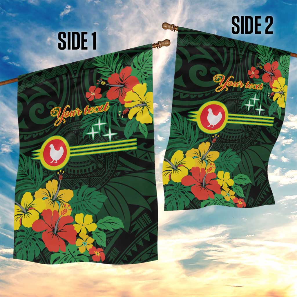 American Samoa Manu'atele Personalized Garden Flag Manua Island Hibiscus Flowers