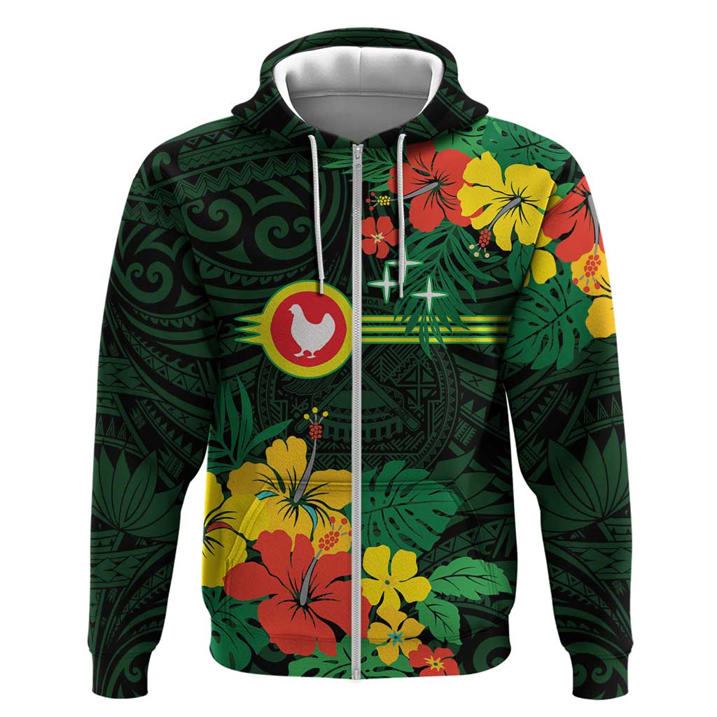 American Samoa Manu'atele Personalized Hoodie Manua Island Hibiscus Flowers
