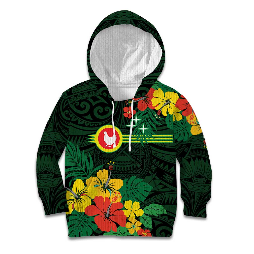 American Samoa Manu'atele Personalized Kid Hoodie Manua Island Hibiscus Flowers