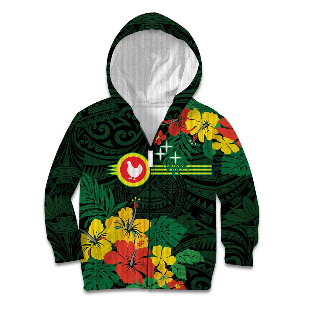 American Samoa Manu'atele Personalized Kid Hoodie Manua Island Hibiscus Flowers
