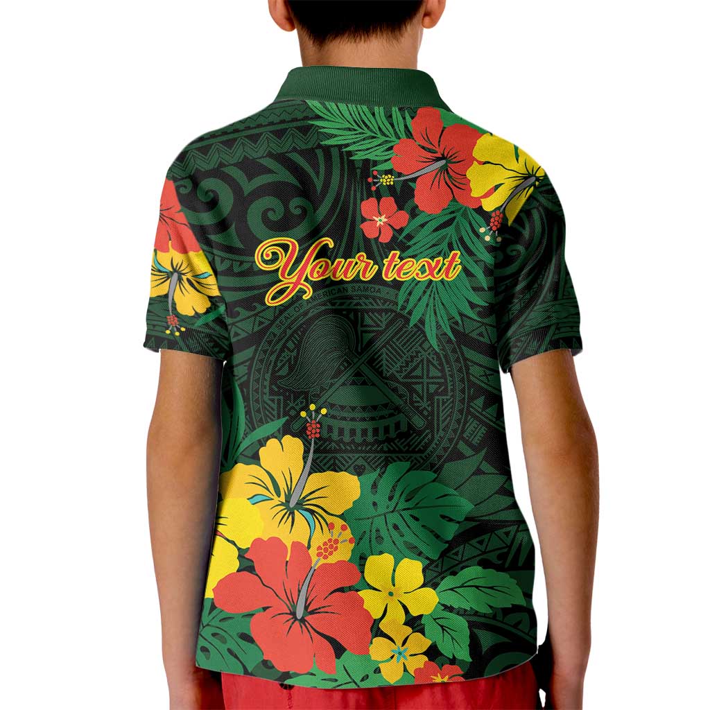 American Samoa Manu'atele Personalized Kid Polo Shirt Manua Island Hibiscus Flowers