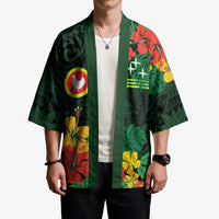 American Samoa Manu'atele Personalized Kimono Manua Island Hibiscus Flowers - Polynesian Pride