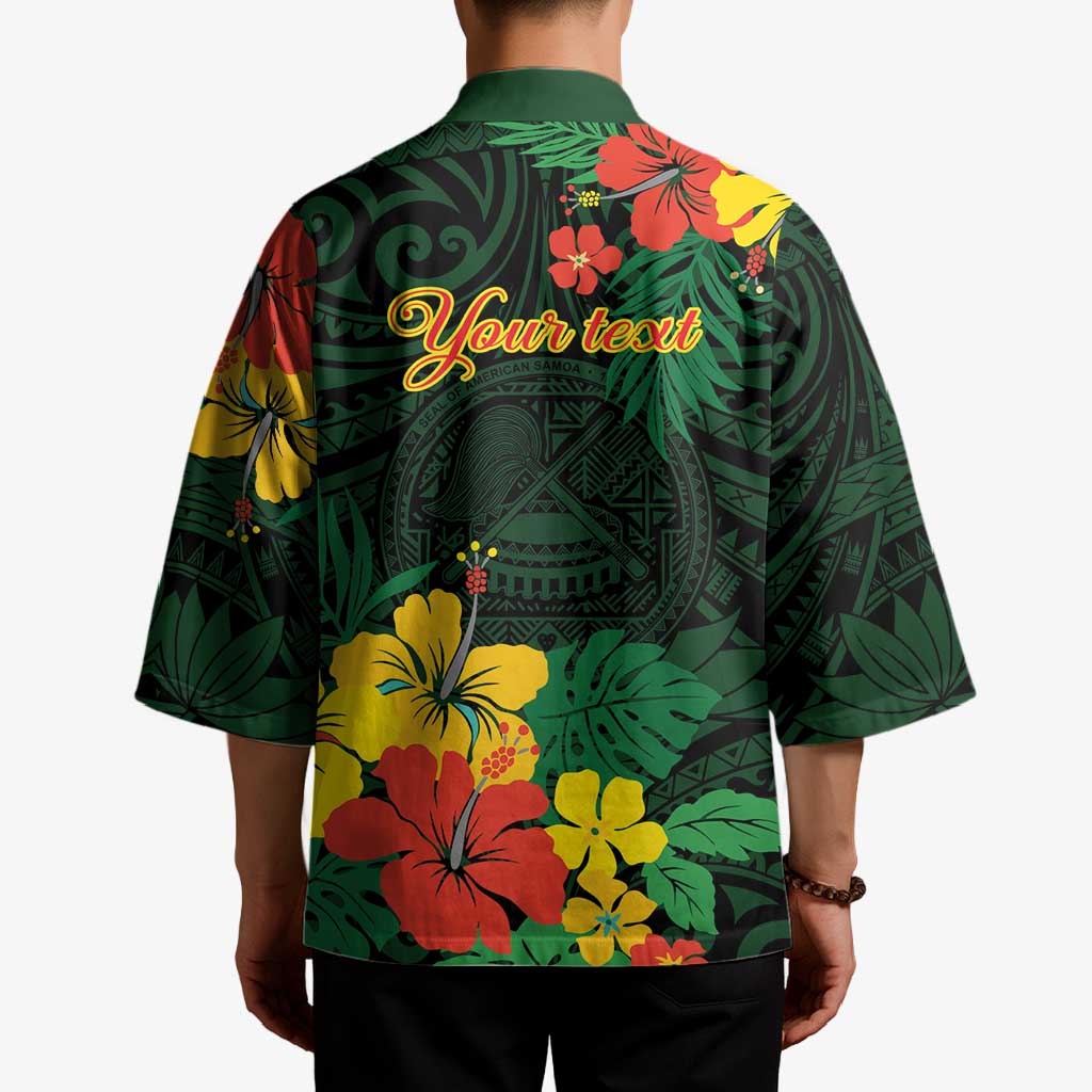 American Samoa Manu'atele Personalized Kimono Manua Island Hibiscus Flowers - Polynesian Pride