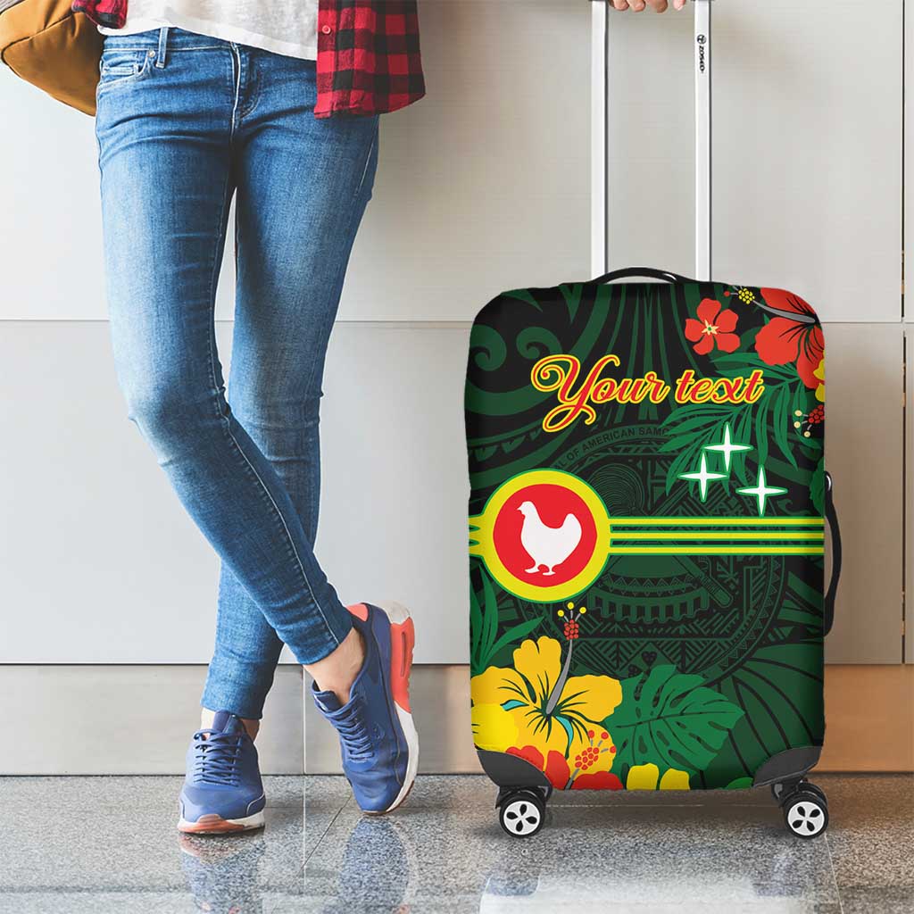 American Samoa Manu'atele Personalized Luggage Cover Manua Island Hibiscus Flowers