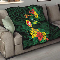 American Samoa Manu'atele Personalized Quilt Manua Island Hibiscus Flowers