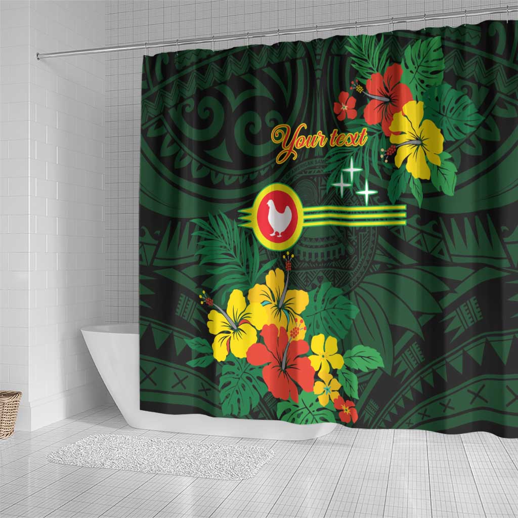 American Samoa Manu'atele Personalized Shower Curtain Manua Island Hibiscus Flowers