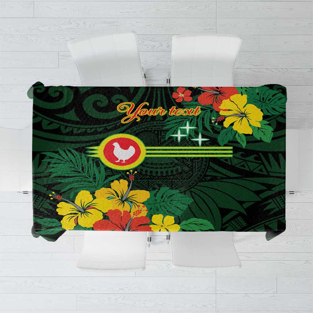 American Samoa Manu'atele Personalized Tablecloth Manua Island Hibiscus Flowers