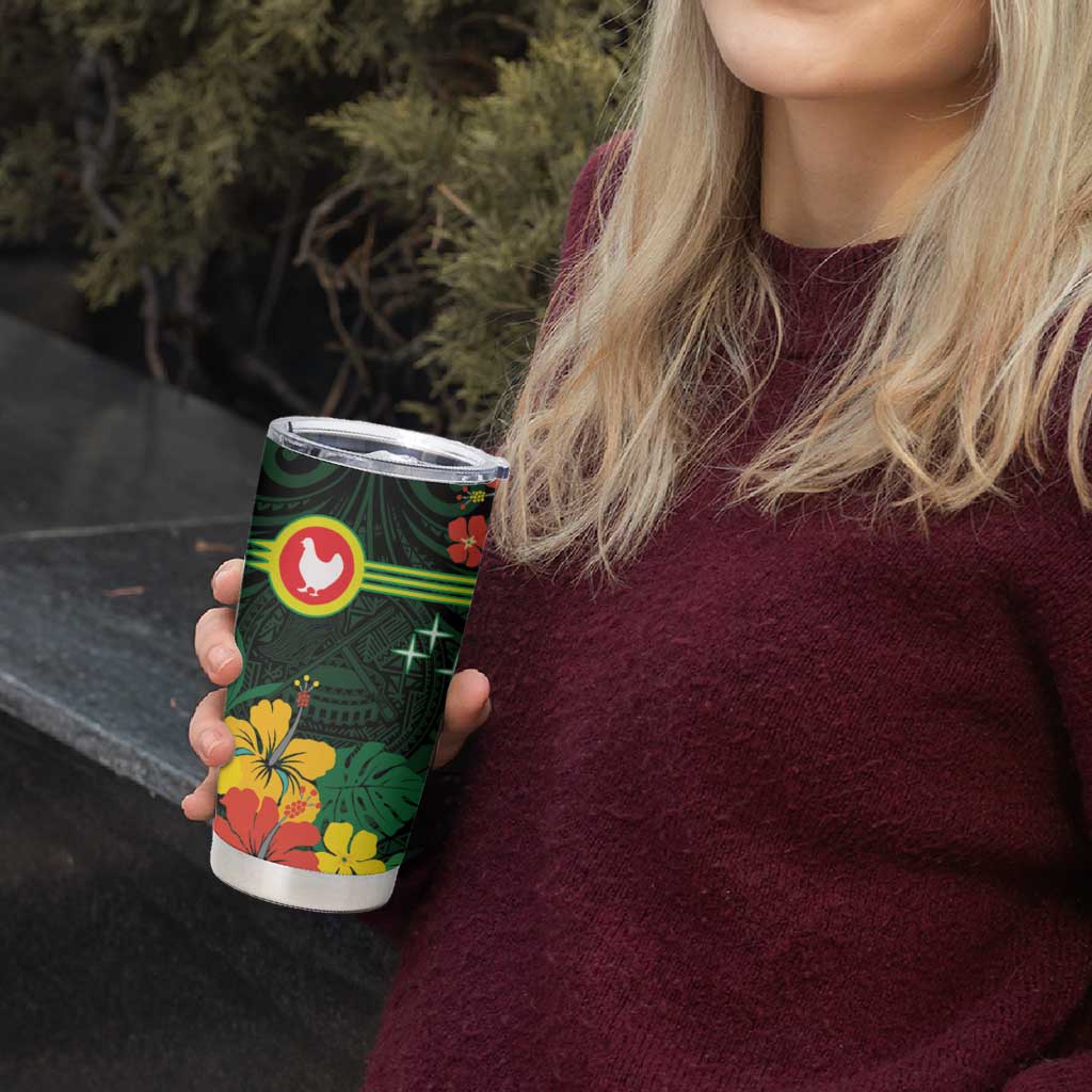 American Samoa Manu'atele Personalized Tumbler Cup Manua Island Hibiscus Flowers