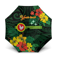 American Samoa Manu'atele Personalized Umbrella Manua Island Hibiscus Flowers - Polynesian Pride