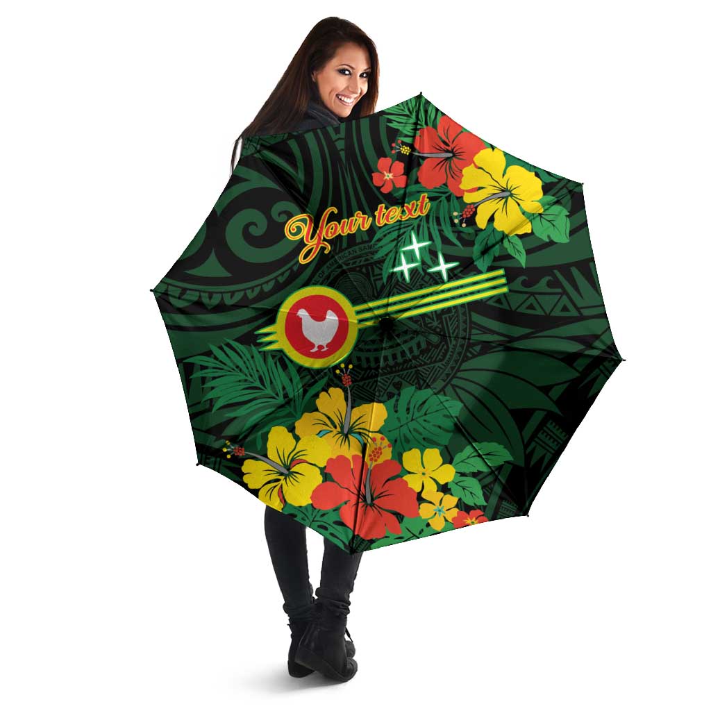 American Samoa Manu'atele Personalized Umbrella Manua Island Hibiscus Flowers - Polynesian Pride