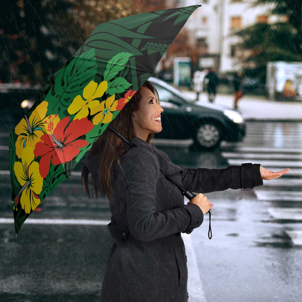 American Samoa Manu'atele Personalized Umbrella Manua Island Hibiscus Flowers - Polynesian Pride