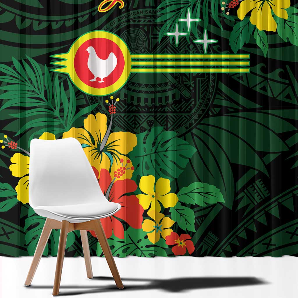 American Samoa Manu'atele Personalized Window Curtain Manua Island Hibiscus Flowers LT9 - Polynesian Pride