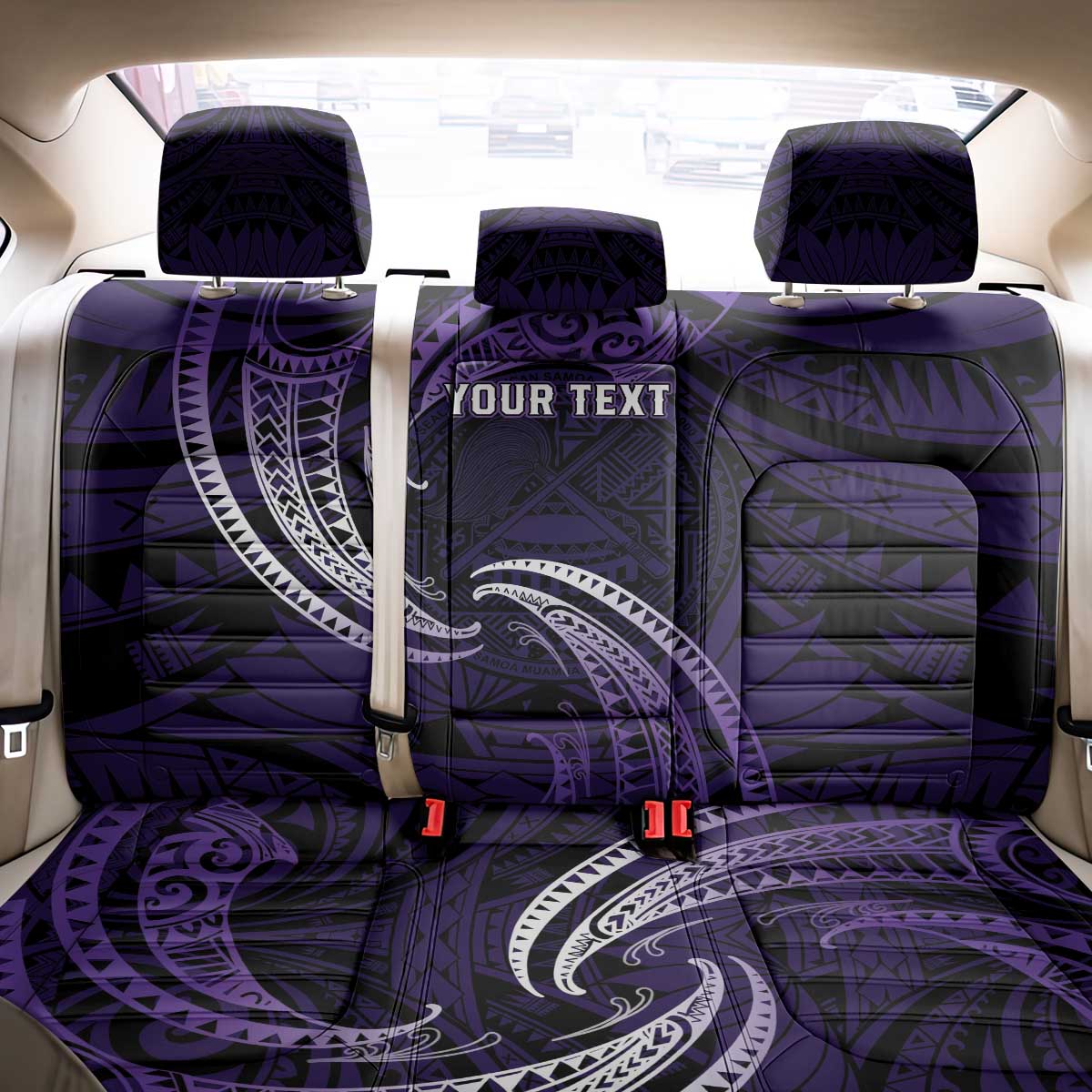 Manua Segaula American Samoa High School Personalized Back Car Seat Cover Polynesian Wave Style