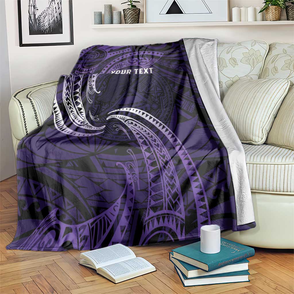 Manua Segaula American Samoa High School Personalized Blanket Polynesian Wave Style LT9 Purple - Polynesian Pride