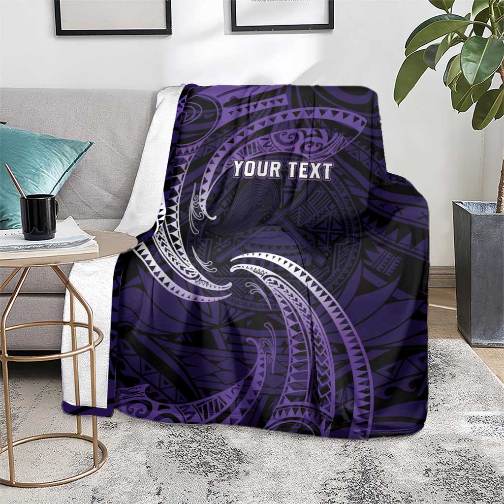 Manua Segaula American Samoa High School Personalized Blanket Polynesian Wave Style LT9 - Polynesian Pride