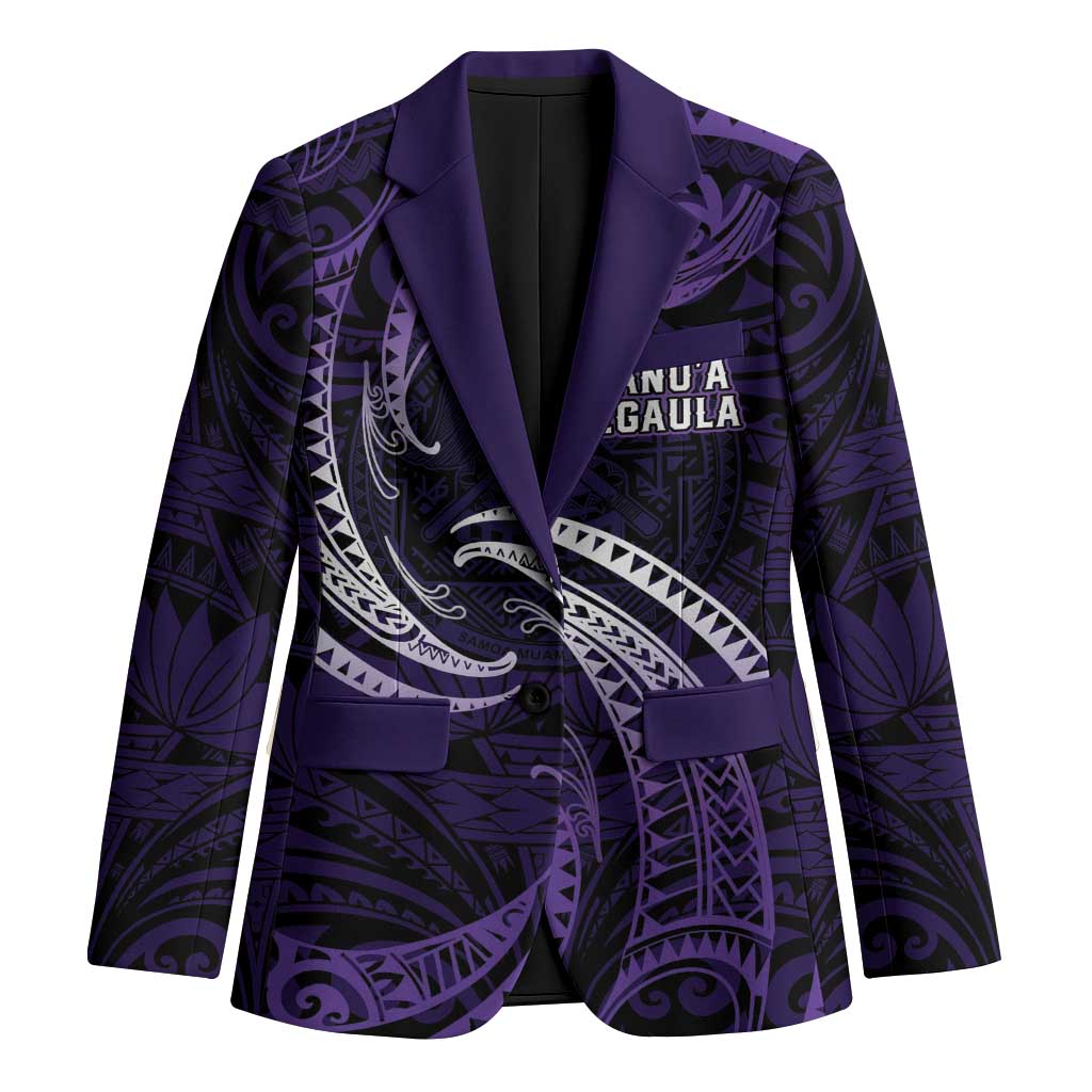 Manua Segaula American Samoa High School Personalized Blazer Polynesian Wave Style LT9 Unisex Purple - Polynesian Pride