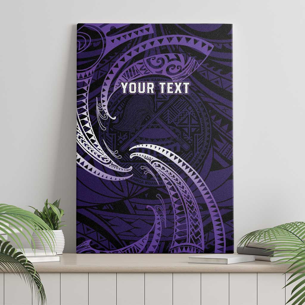 Manua Segaula American Samoa High School Personalized Canvas Wall Art Polynesian Wave Style