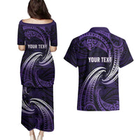 Manua Segaula American Samoa High School Personalized Couples Matching Puletasi and Hawaiian Shirt Polynesian Wave Style
