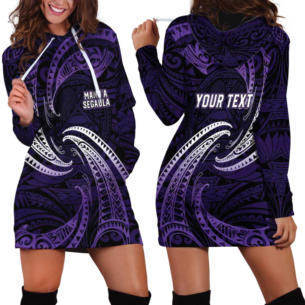 Manua Segaula American Samoa High School Personalized Hoodie Dress Polynesian Wave Style