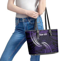 Manua Segaula American Samoa High School Personalized Leather Tote Bag Polynesian Wave Style