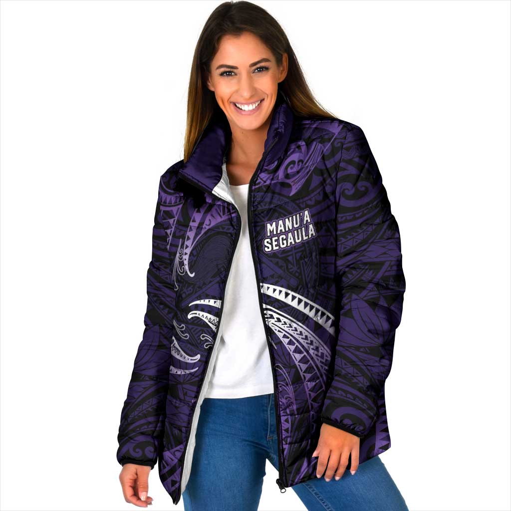 Manua Segaula American Samoa High School Personalized Padded Jacket Polynesian Wave Style - Polynesian Pride
