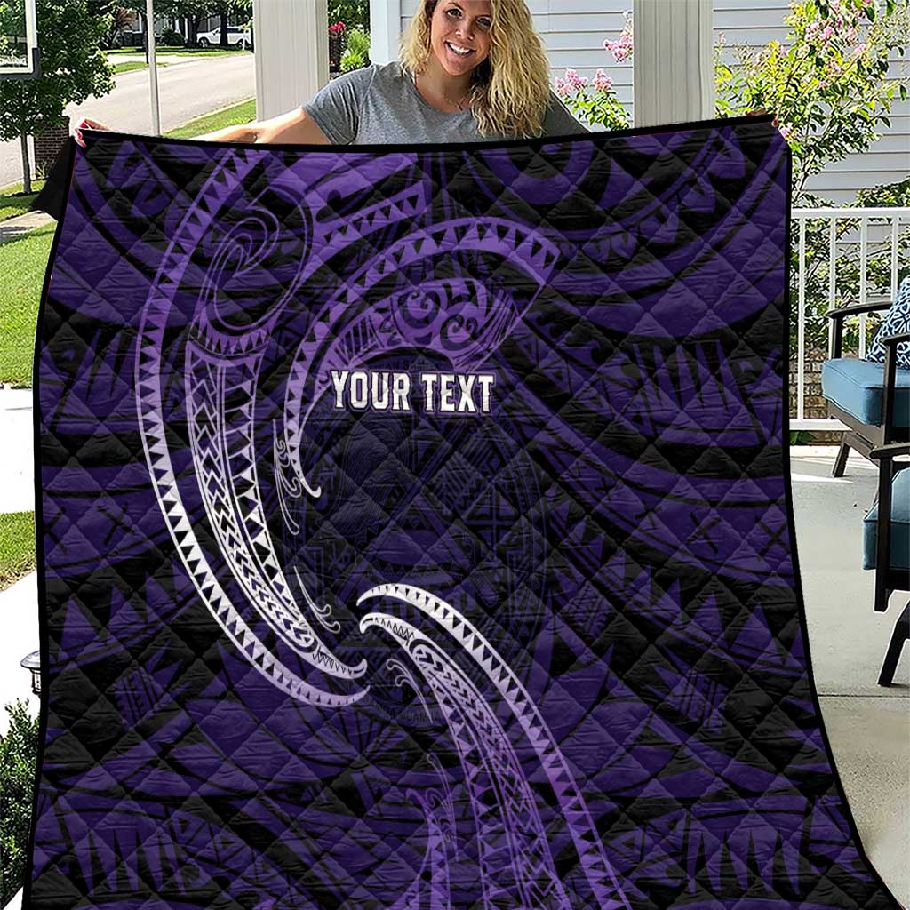 Manua Segaula American Samoa High School Personalized Quilt Polynesian Wave Style