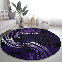 Manua Segaula American Samoa High School Personalized Round Carpet Polynesian Wave Style