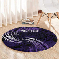 Manua Segaula American Samoa High School Personalized Round Carpet Polynesian Wave Style
