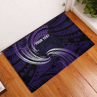 Manua Segaula American Samoa High School Personalized Rubber Doormat Polynesian Wave Style