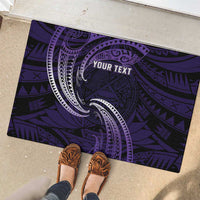 Manua Segaula American Samoa High School Personalized Rubber Doormat Polynesian Wave Style