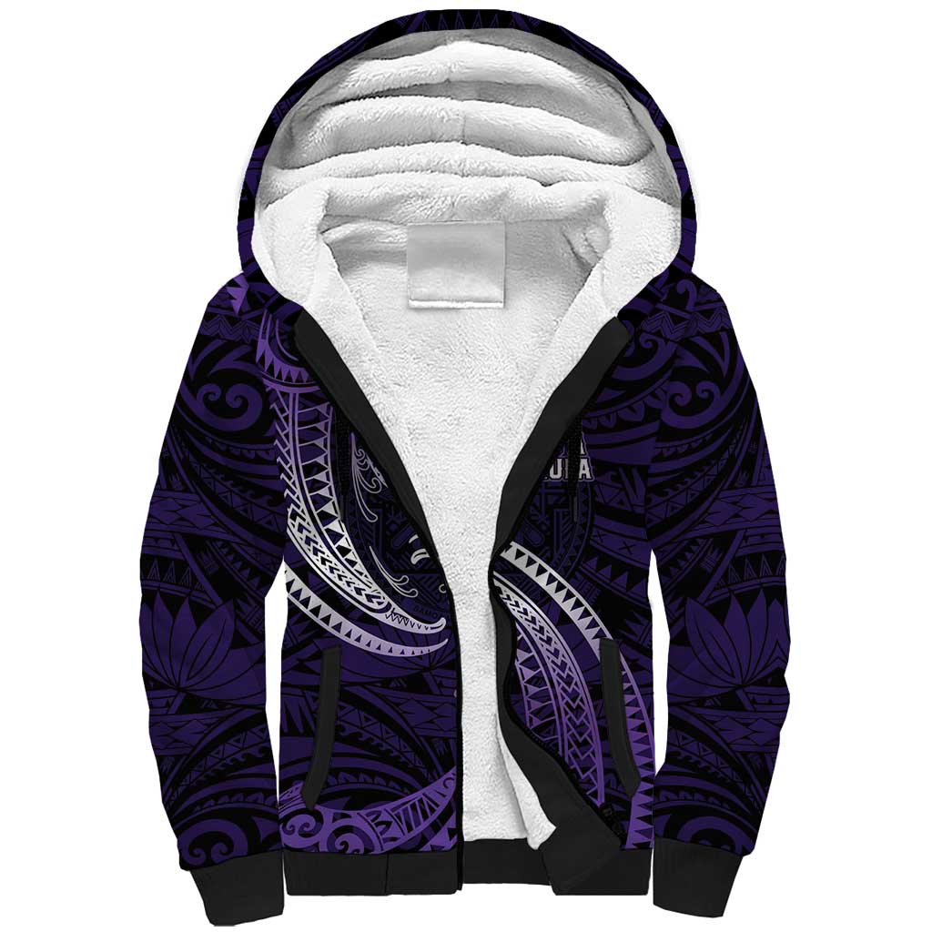 Manua Segaula American Samoa High School Personalized Sherpa Hoodie Polynesian Wave Style