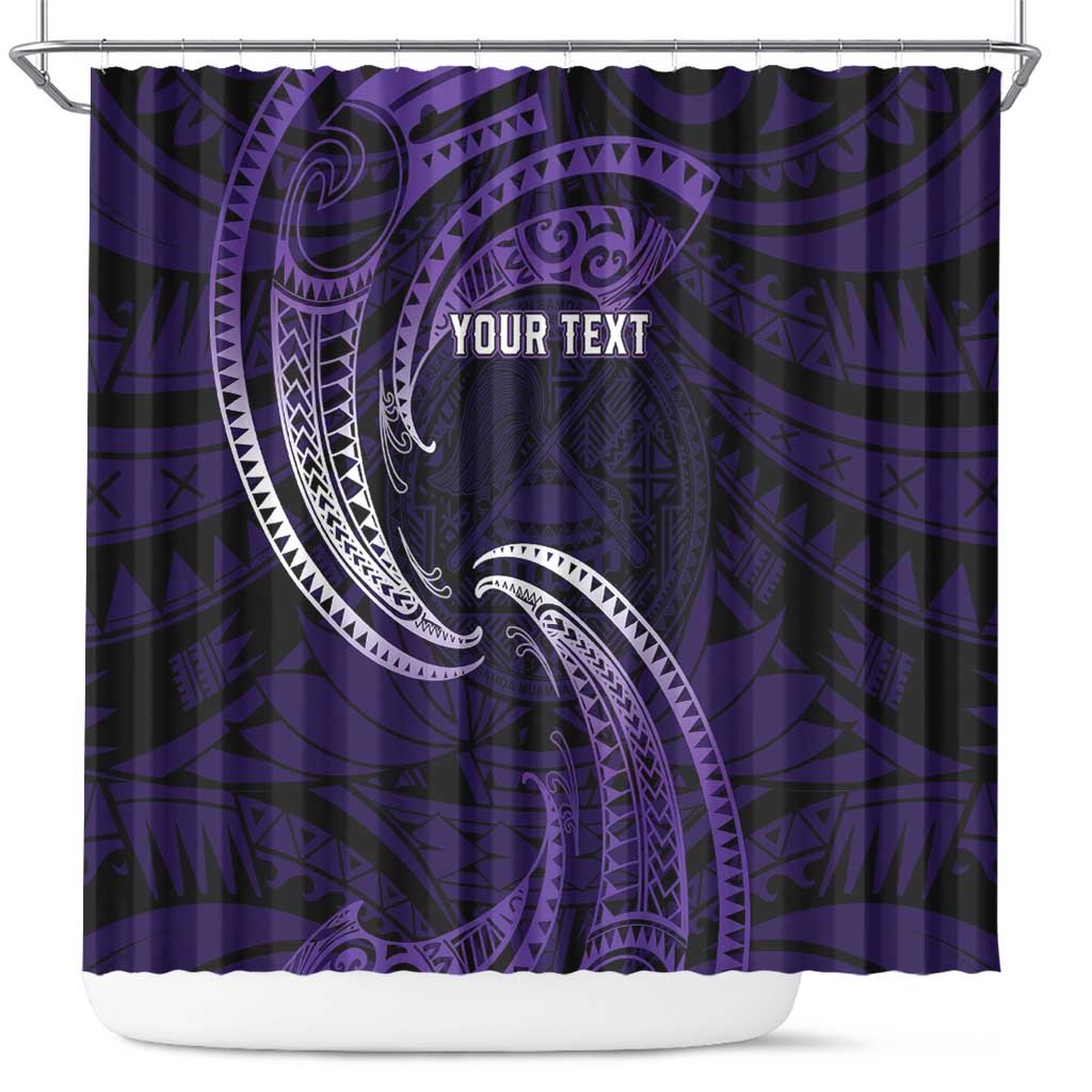 Manua Segaula American Samoa High School Personalized Shower Curtain Polynesian Wave Style