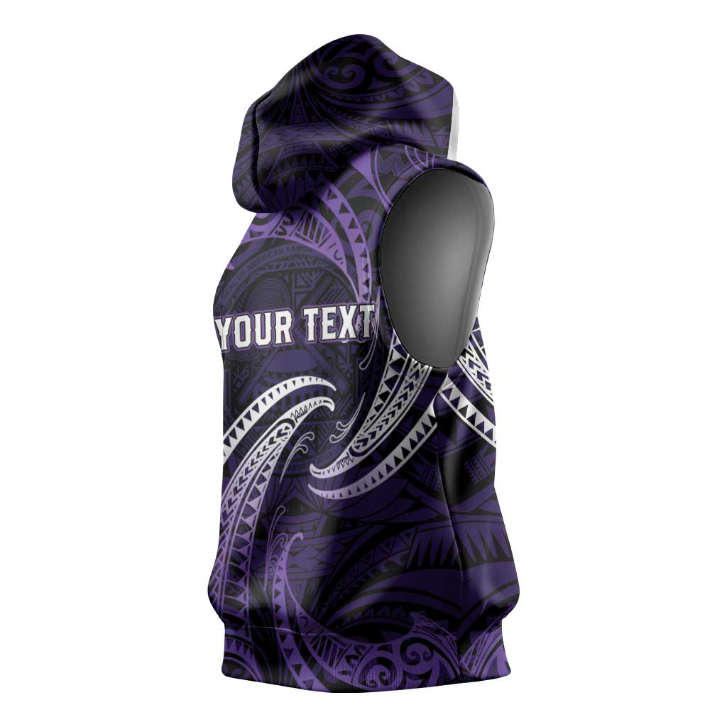 Manua Segaula American Samoa High School Personalized Sleeveless Hoodie Polynesian Wave Style - Polynesian Pride
