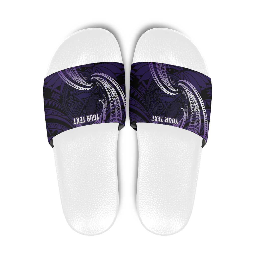 Manua Segaula American Samoa High School Personalized Slide Sandals Polynesian Wave Style LT9 Purple - Polynesian Pride