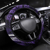 Manua Segaula American Samoa High School Steering Wheel Cover Polynesian Wave Style