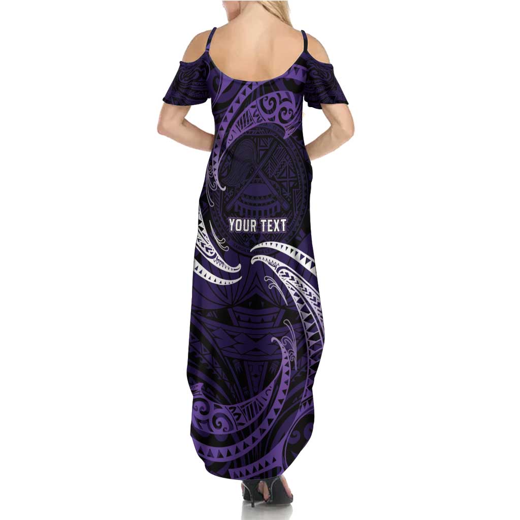 Manua Segaula American Samoa High School Personalized Summer Maxi Dress Polynesian Wave Style LT9 - Polynesian Pride