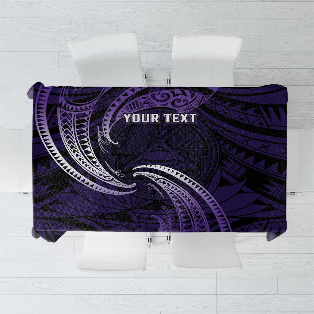 Manua Segaula American Samoa High School Personalized Tablecloth Polynesian Wave Style
