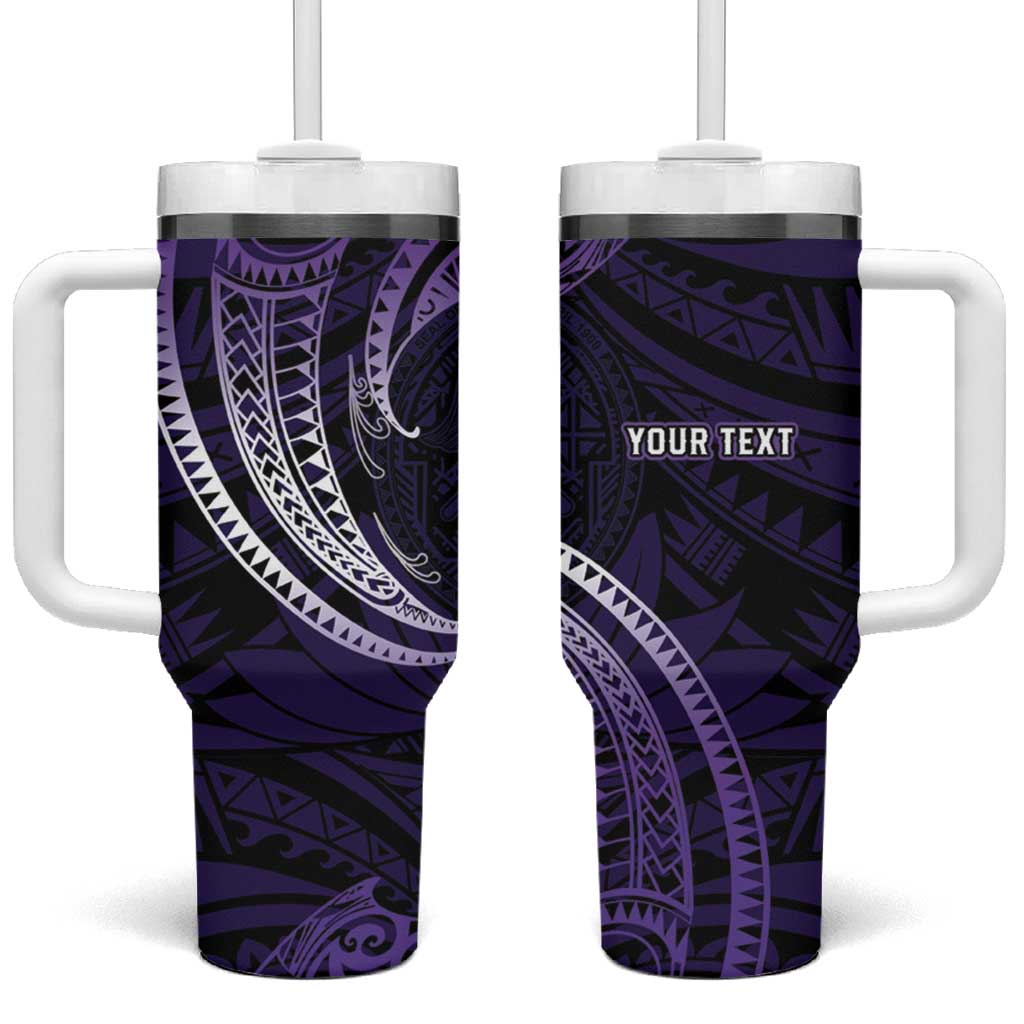 Manua Segaula American Samoa High School Personalized Tumbler With Handle Polynesian Wave Style LT9 One Size: 40 oz Purple - Polynesian Pride