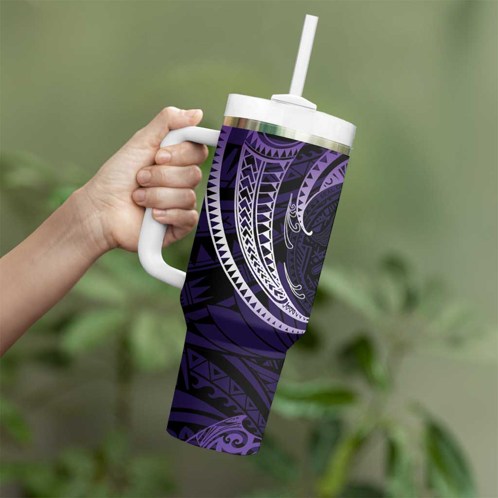Manua Segaula American Samoa High School Personalized Tumbler With Handle Polynesian Wave Style LT9 - Polynesian Pride