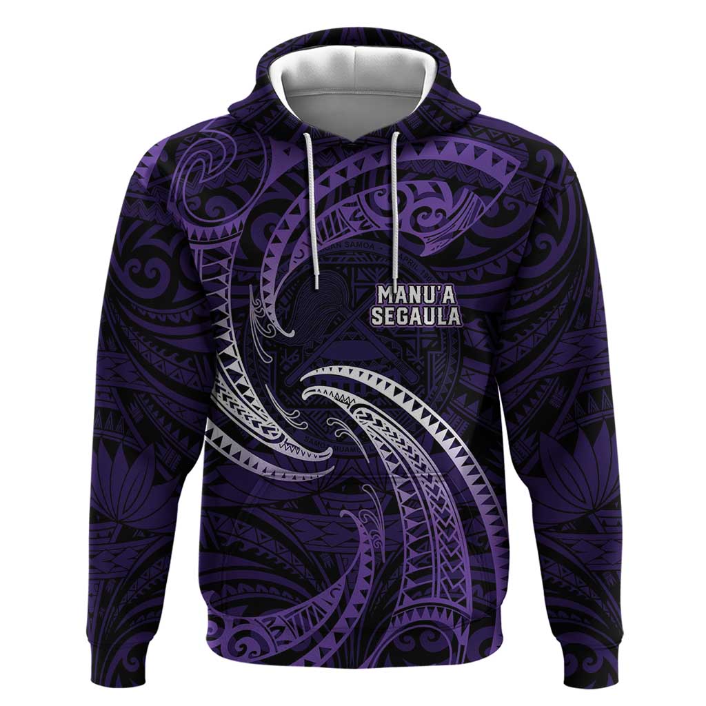 Manua Segaula American Samoa High School Personalized Zip Hoodie Polynesian Wave Style