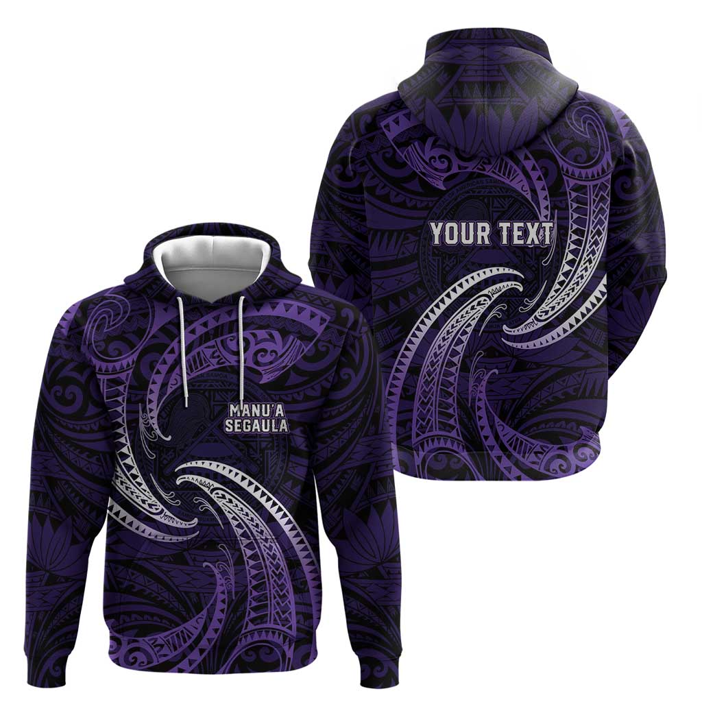 Manua Segaula American Samoa High School Personalized Zip Hoodie Polynesian Wave Style