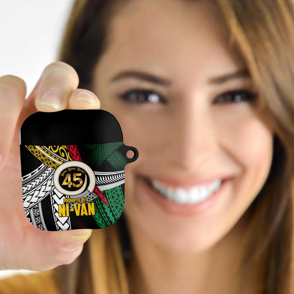 Ni-Van Vanuatu 45th Yumi Yumi Yumi AirPods Case Vanuatuan Boar Tusk Polynesian Pattern - Polynesian Pride