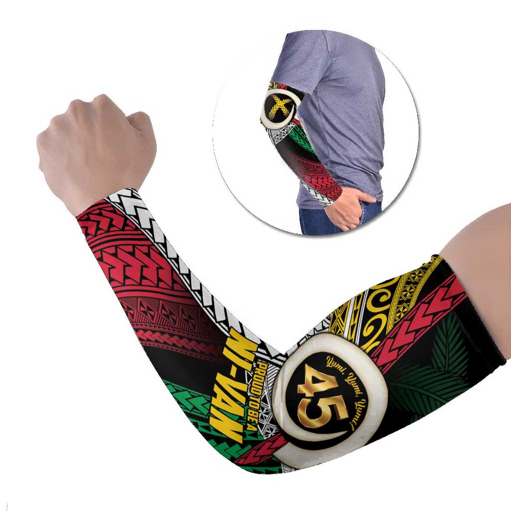Ni-Van Vanuatu 45th Yumi Yumi Yumi Arm Sleeves Vanuatuan Boar Tusk Polynesian Pattern - Polynesian Pride